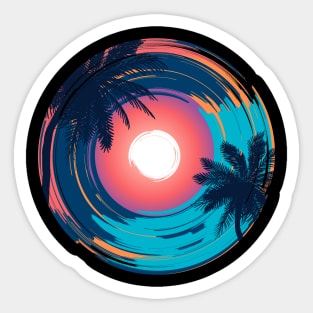 Colorful Beach Sunset Summer Design Sticker